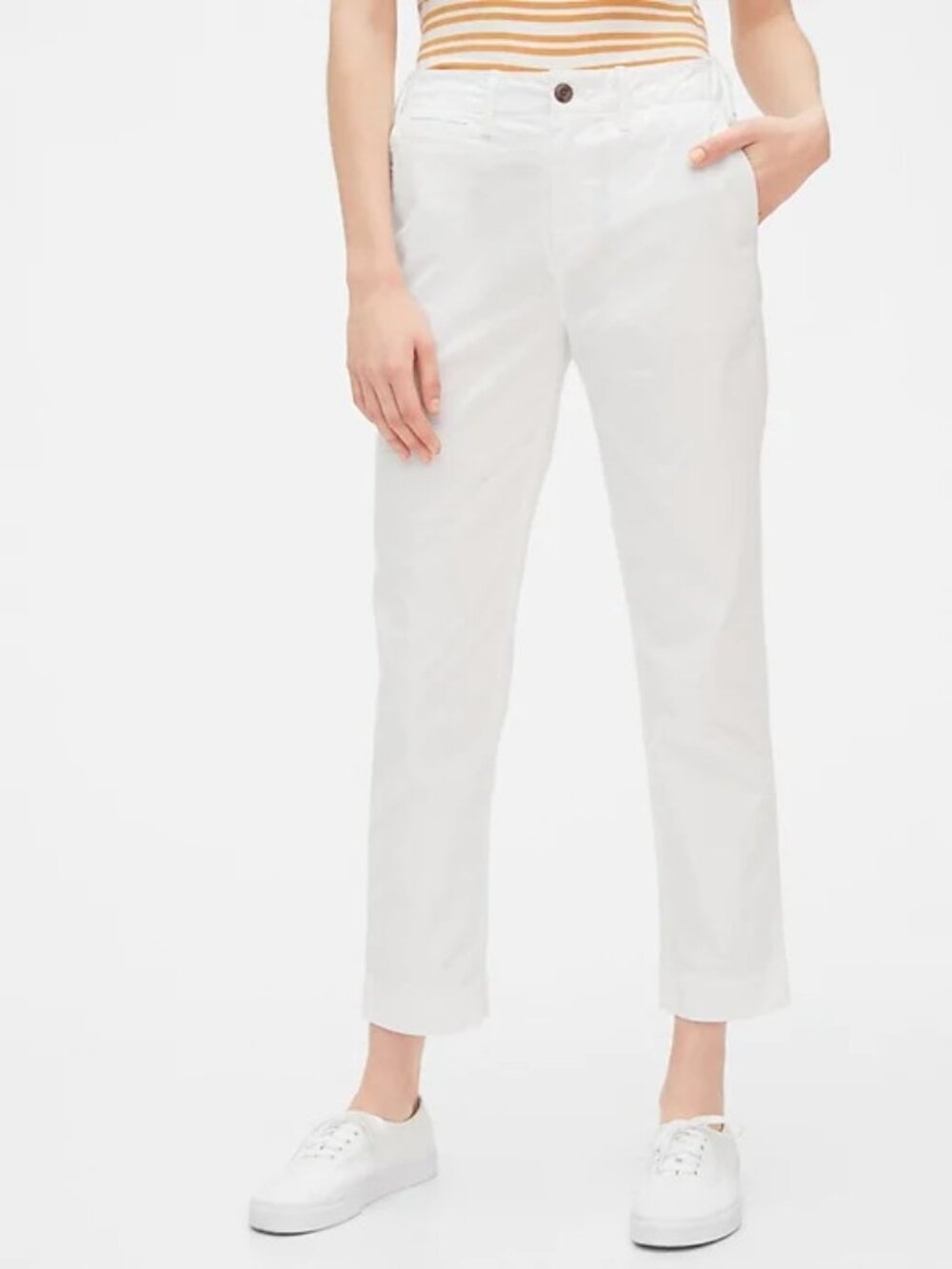 Gap Straight Khaki High Rise White ankle pants Size 8 - Spring Summer